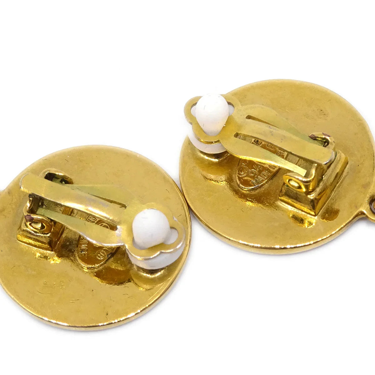 Chanel Gold Bag Dangle Earrings Clip-On 94P