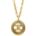 Chanel Gold Medallion Pendant Necklace 3848