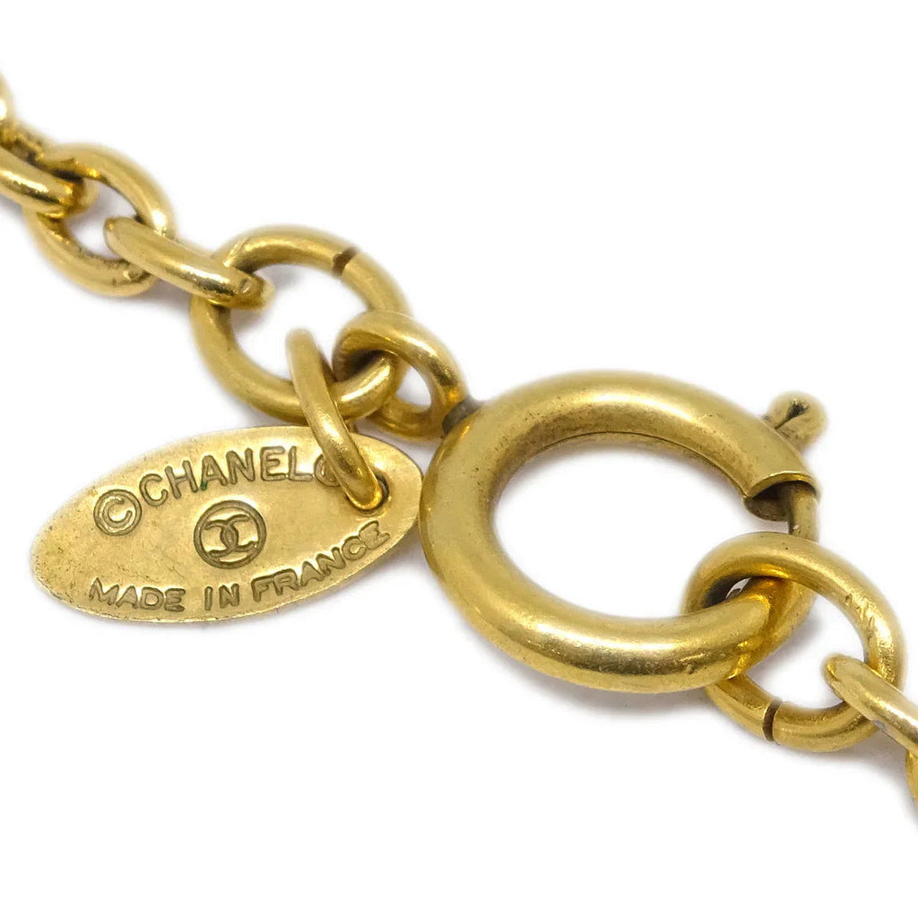 Chanel Gold Medallion Pendant Necklace 3848
