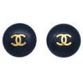 Chanel Black Button Earrings Clip-On 95A
