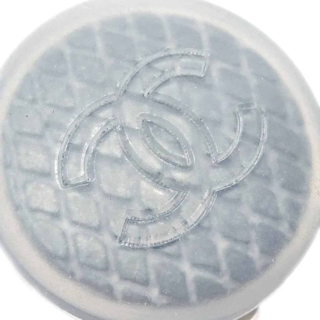 Chanel Button Earrings Clip-On Gray 99S