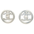 Chanel Turnlock Earrings Clip-On Silver 97P