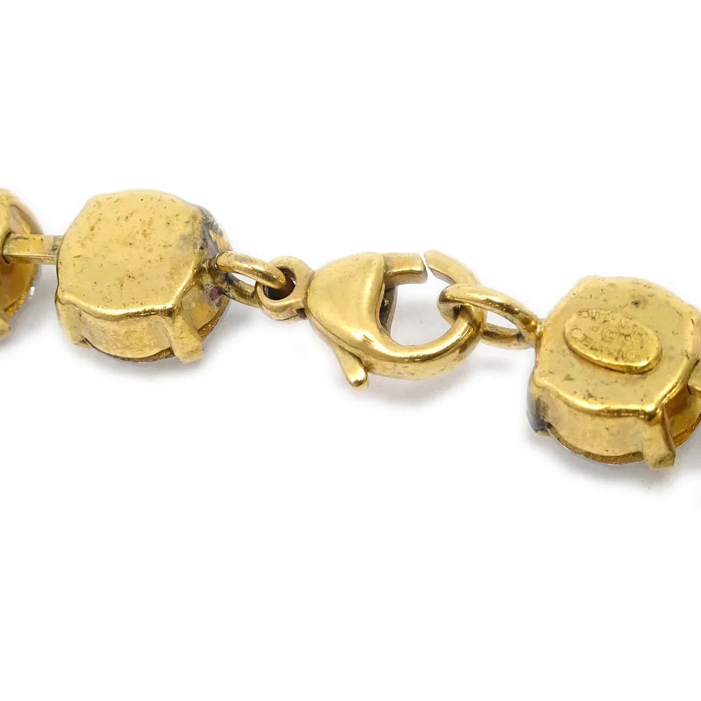 Chanel Rhinestone Bracelet Gold 96P
