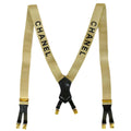 Chanel Logo Suspenders Beige