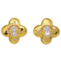 Chanel Gold Earrings Clip-On Rhinestone 95A