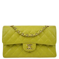 Chanel * 2003-2004 Green Caviar Small Classic Double Flap Bag