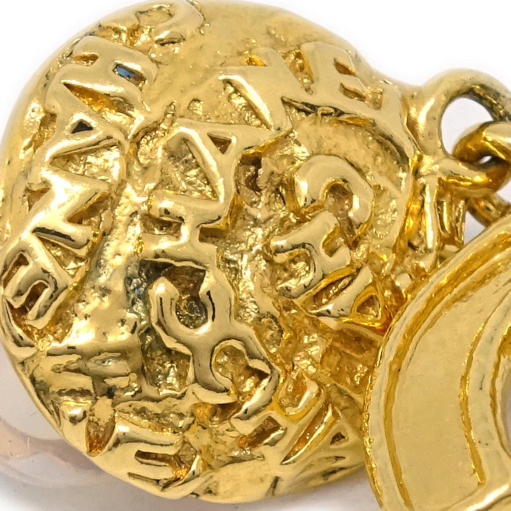Chanel Gold Dangle Earrings Clip-On 95A