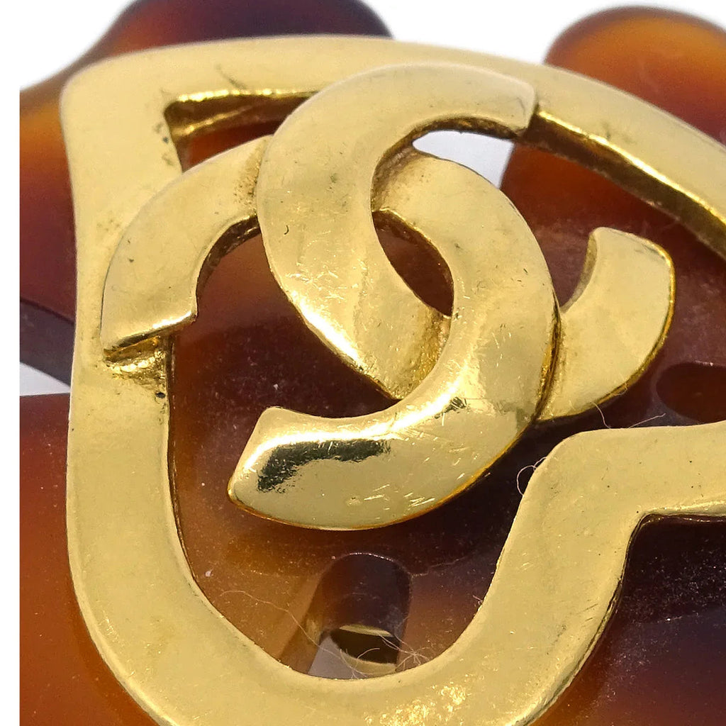 Chanel Clover Earrings Clip-On Gold 95P