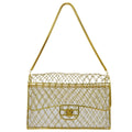 Chanel * Clear Cage Bag in Lucite with Beading, Gold Tone Frame and Chain Strap