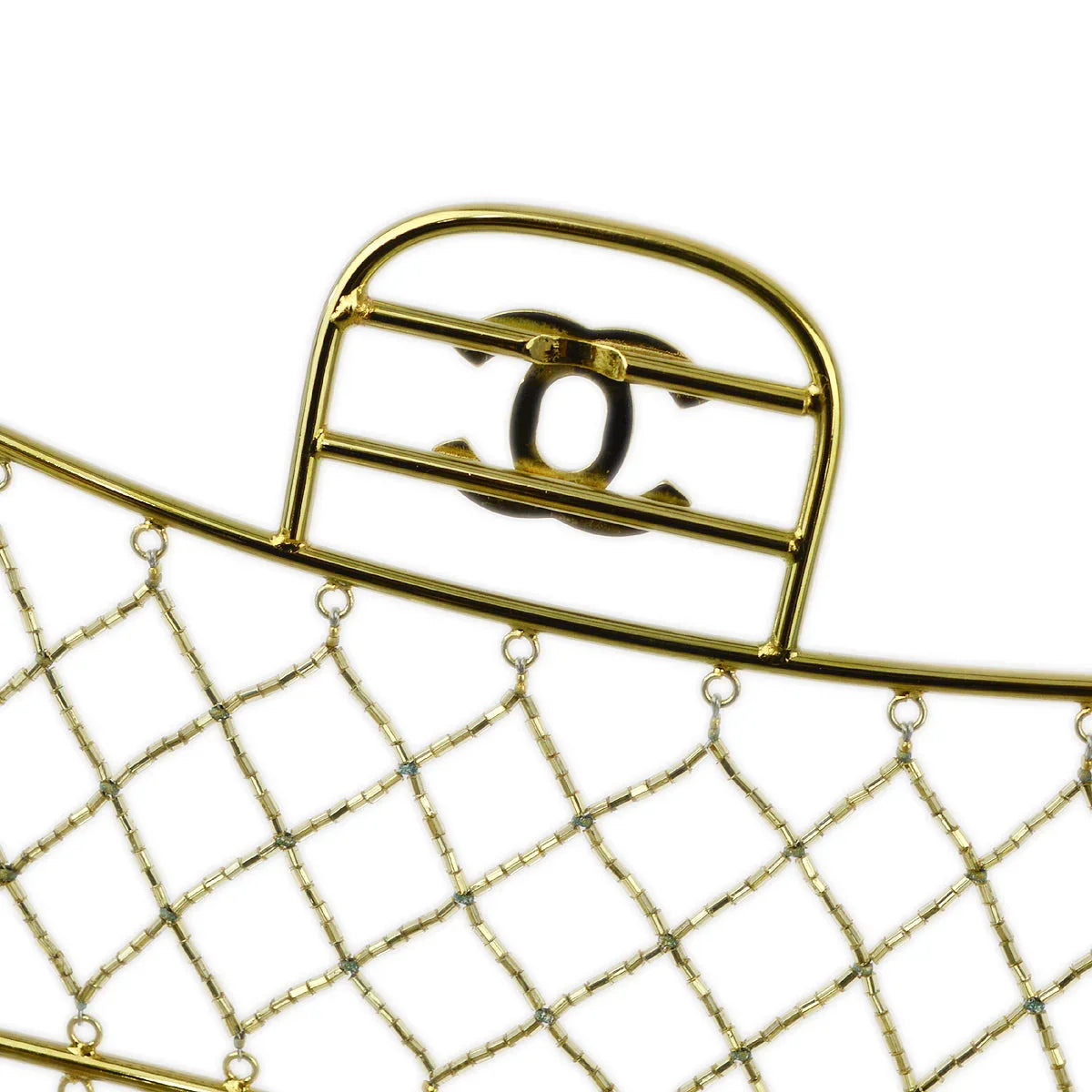 Chanel * Clear Cage Bag in Lucite with Beading, Gold Tone Frame and Chain Strap
