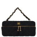 Chanel 2001-2003 Black Wool Wild Stitch Vanity Handbag