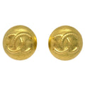 Chanel Gold Button Earrings Clip-On 95C
