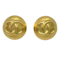 Chanel Gold Button Earrings Clip-On 95C