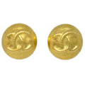 Chanel Gold Button Earrings Clip-On 95C