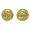 Chanel Gold Button Earrings Clip-On 95P