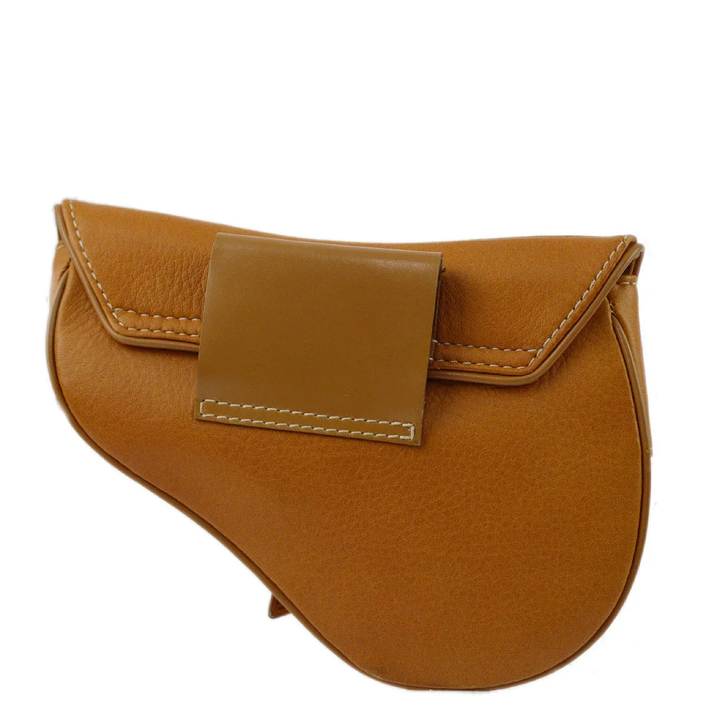 Christian Dior Brown Saddle Mini Pouch Bag