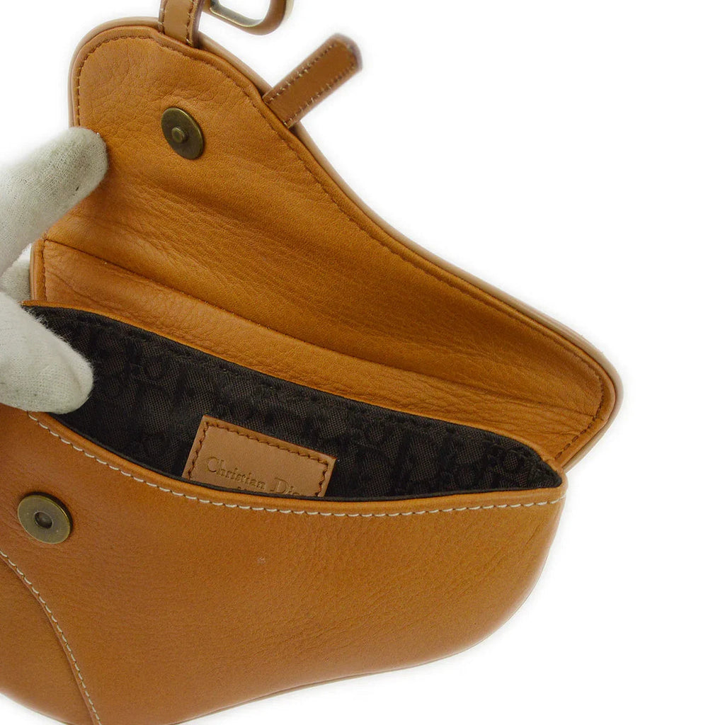 Christian Dior Brown Saddle Mini Pouch Bag