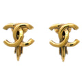 Chanel CC Earrings Clip-On Gold 233