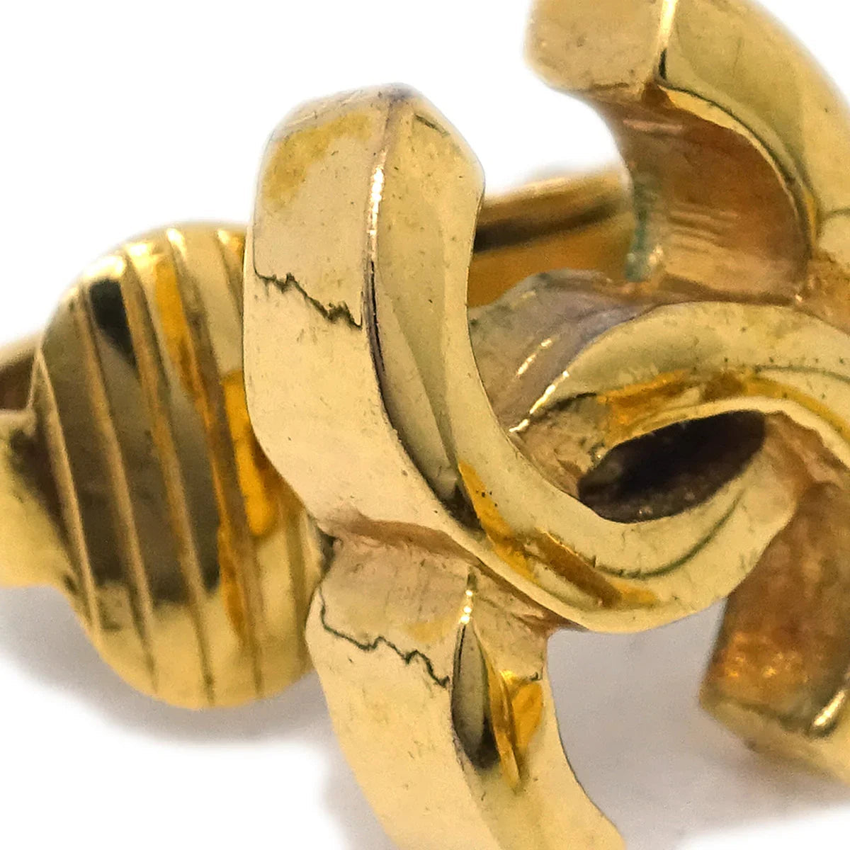 Chanel CC Earrings Clip-On Gold 233