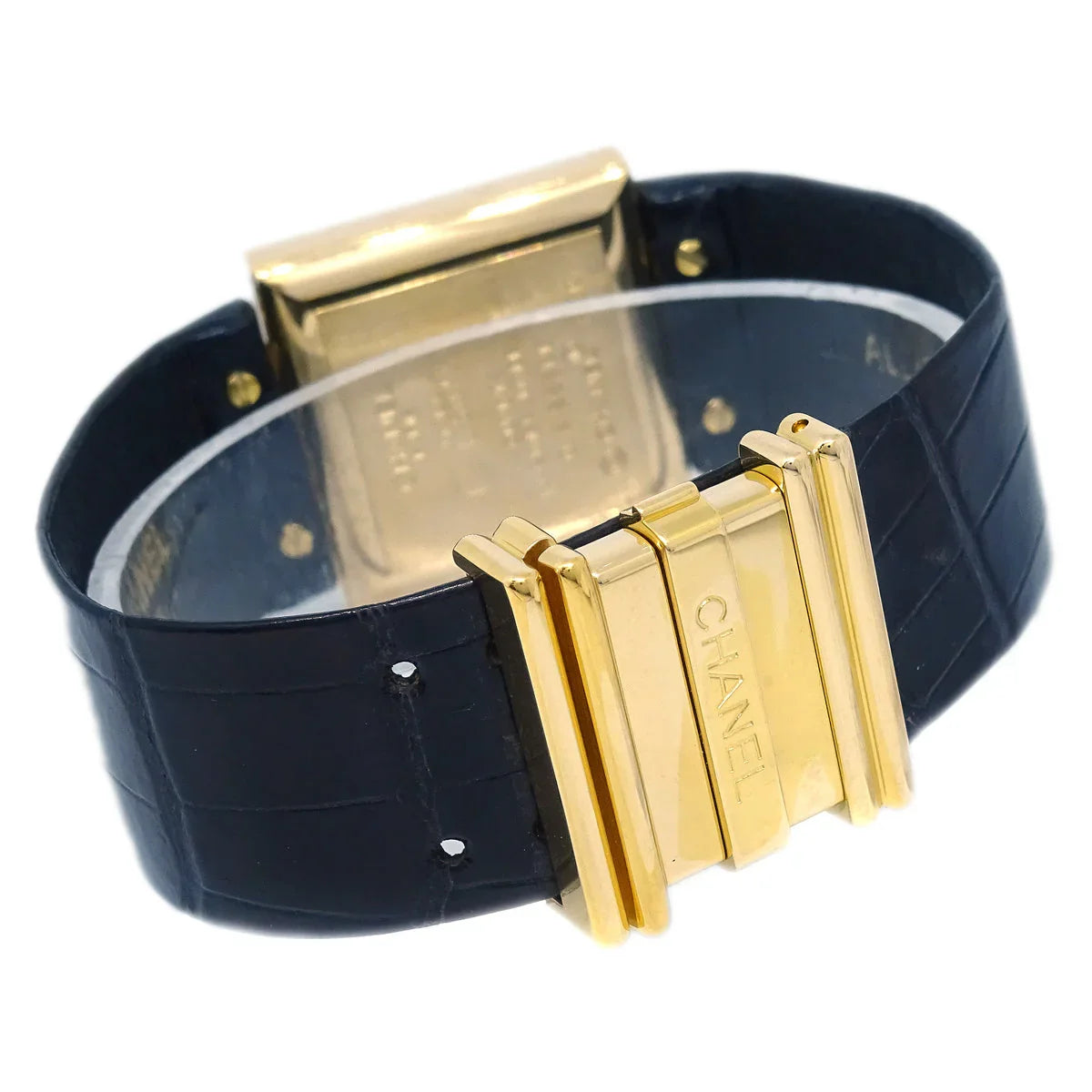 Chanel Mademoiselle Watch Diamond 18KYG Alligator