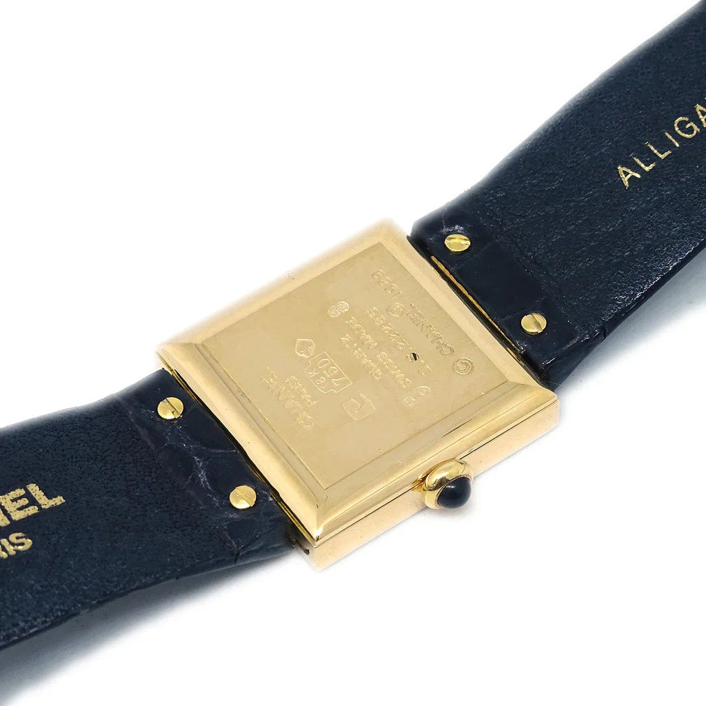 Chanel Mademoiselle Watch Diamond 18KYG Alligator
