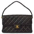 Chanel 1996-1997 Black Lambskin Double Sided Classic Flap Handbag