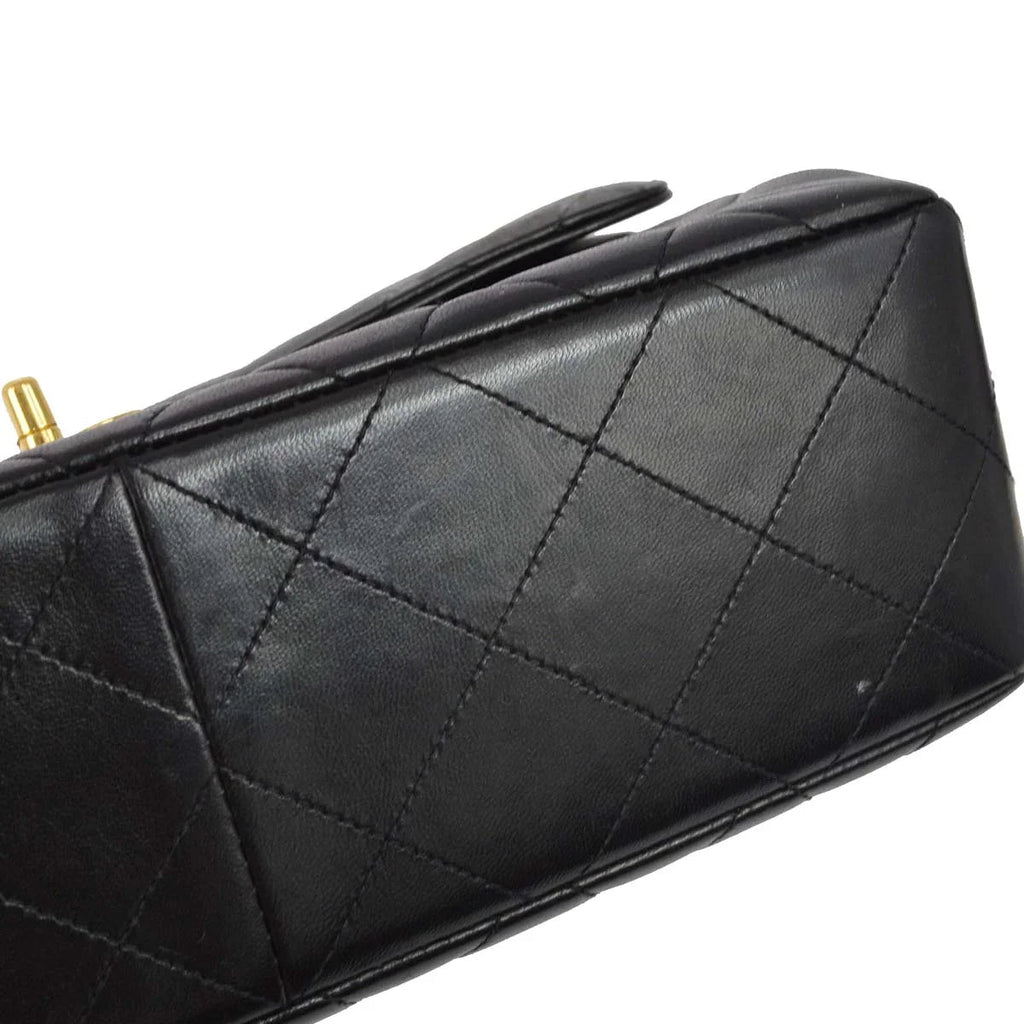 Chanel 1996-1997 Black Lambskin Double Sided Classic Flap Handbag