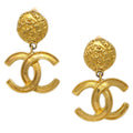 Chanel Gold Dangle Earrings Clip-On 95A
