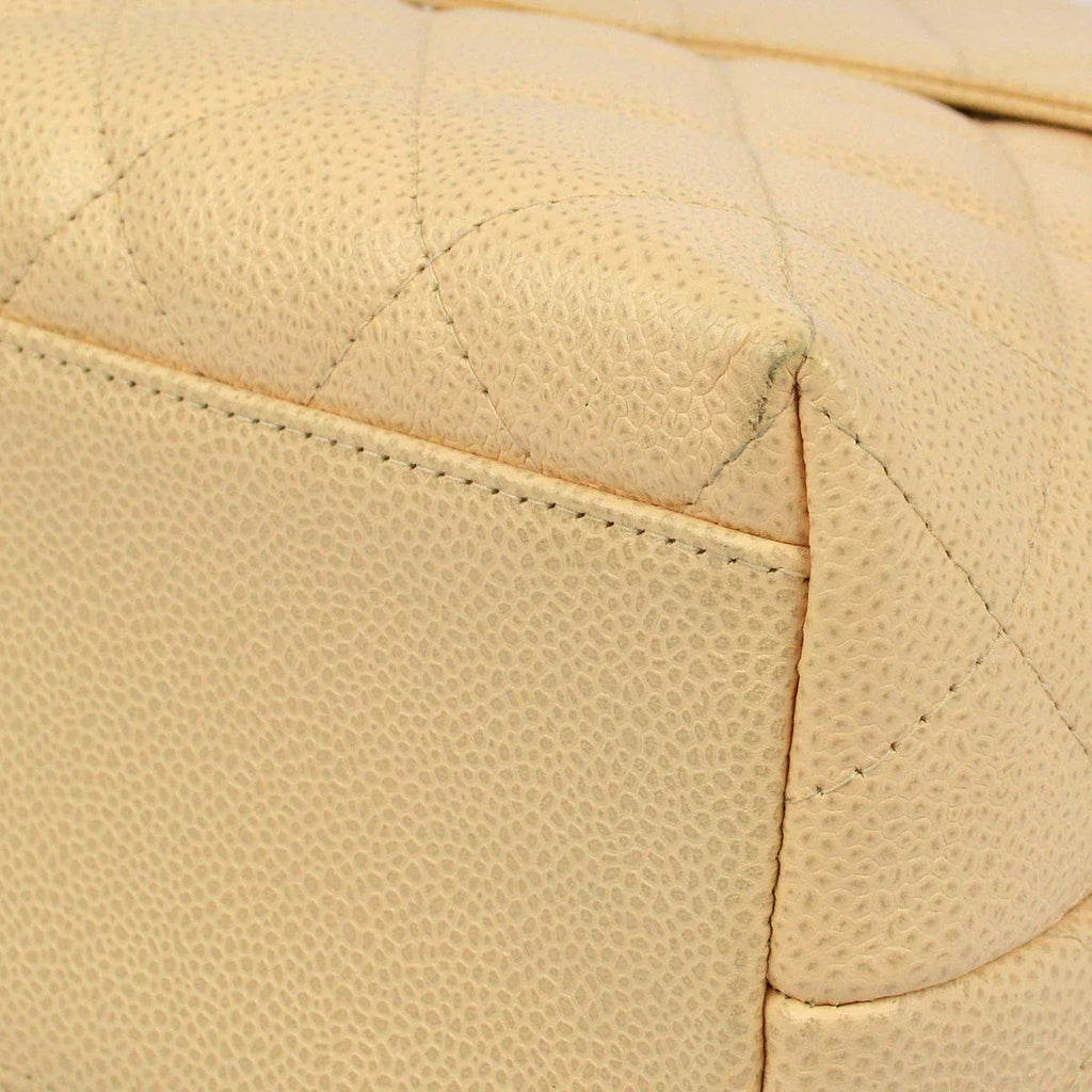 Chanel 2003-2004 Beige Caviar Kelly Handbag