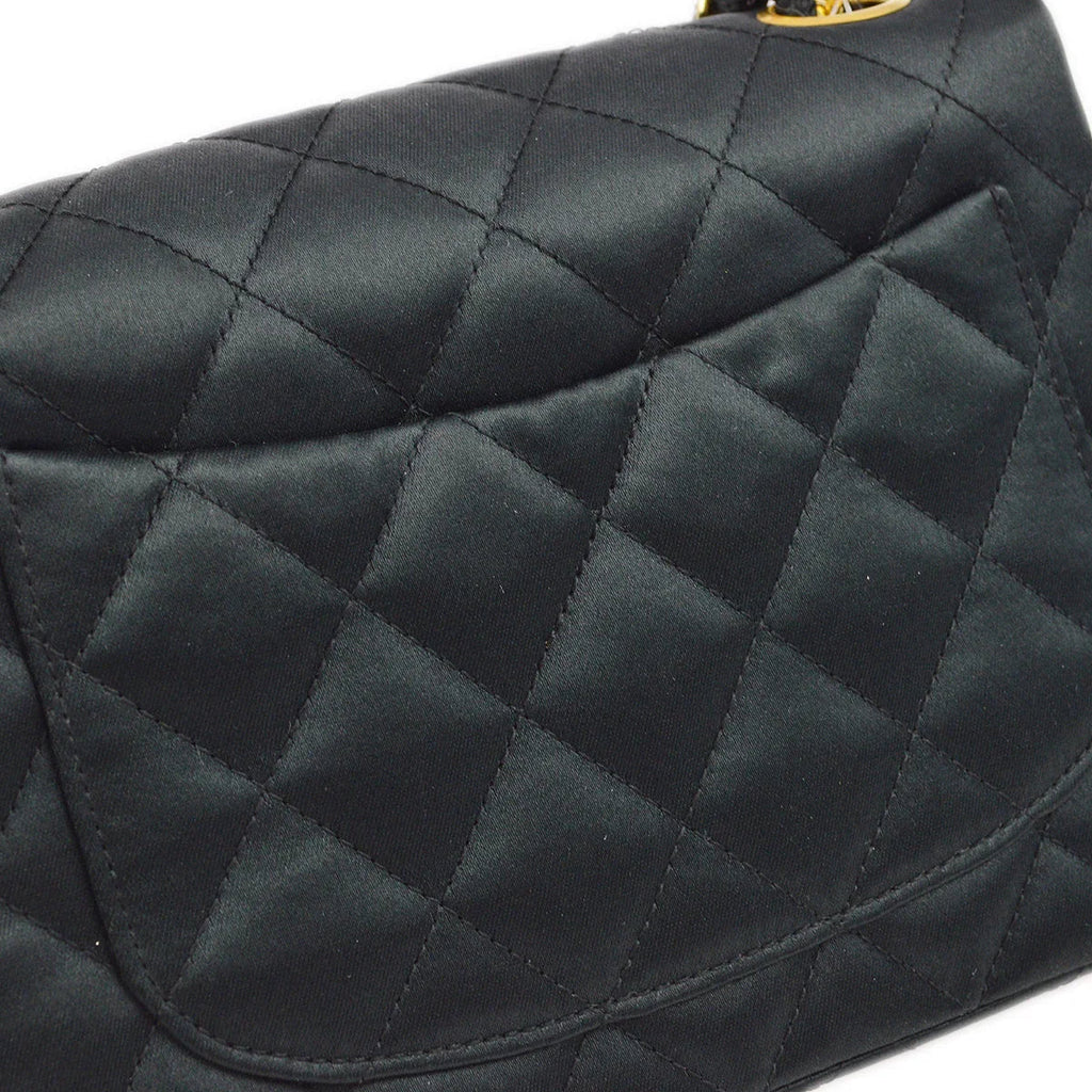 Chanel 1989-1991 Satin Mini Classic Square Flap Shoulder Bag 17