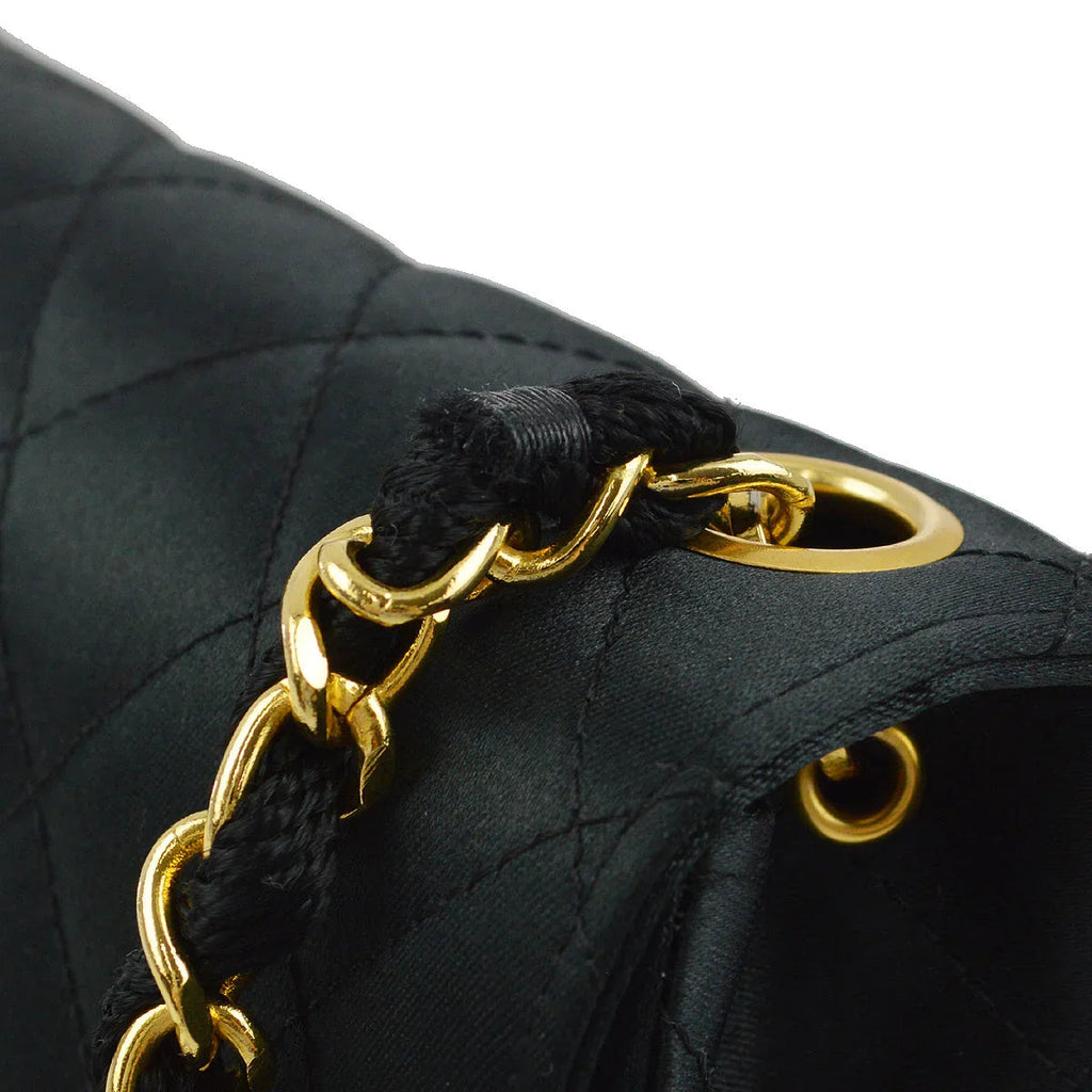 Chanel 1989-1991 Satin Mini Classic Square Flap Shoulder Bag 17