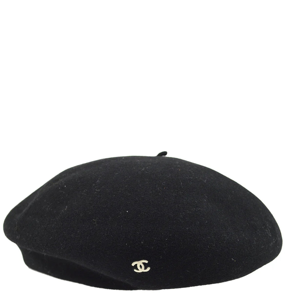 Chanel Oversized Beret Black Hat