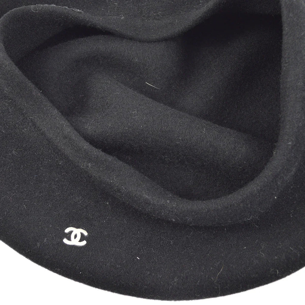 Chanel Oversized Beret Black Hat