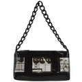 Chanel 2003-2004 Black Vinyl Window Chain Shoulder Bag