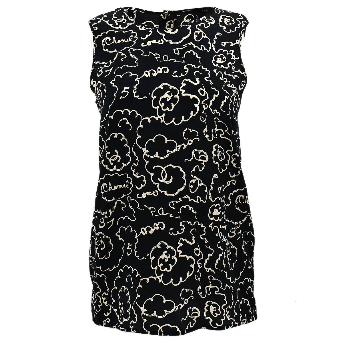 Chanel Sleeveless Tops Black