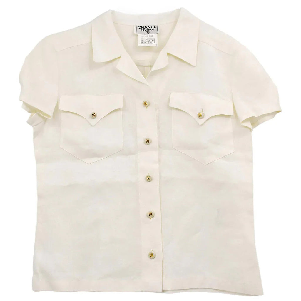 Chanel Shirt White 97P #38