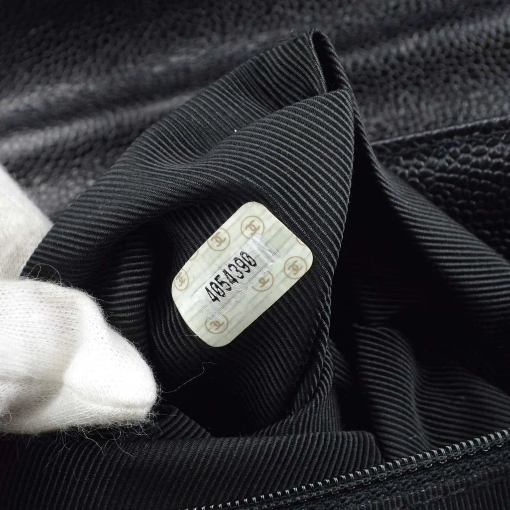 Chanel 1996-1997 Black Caviar Triple CC Backpack