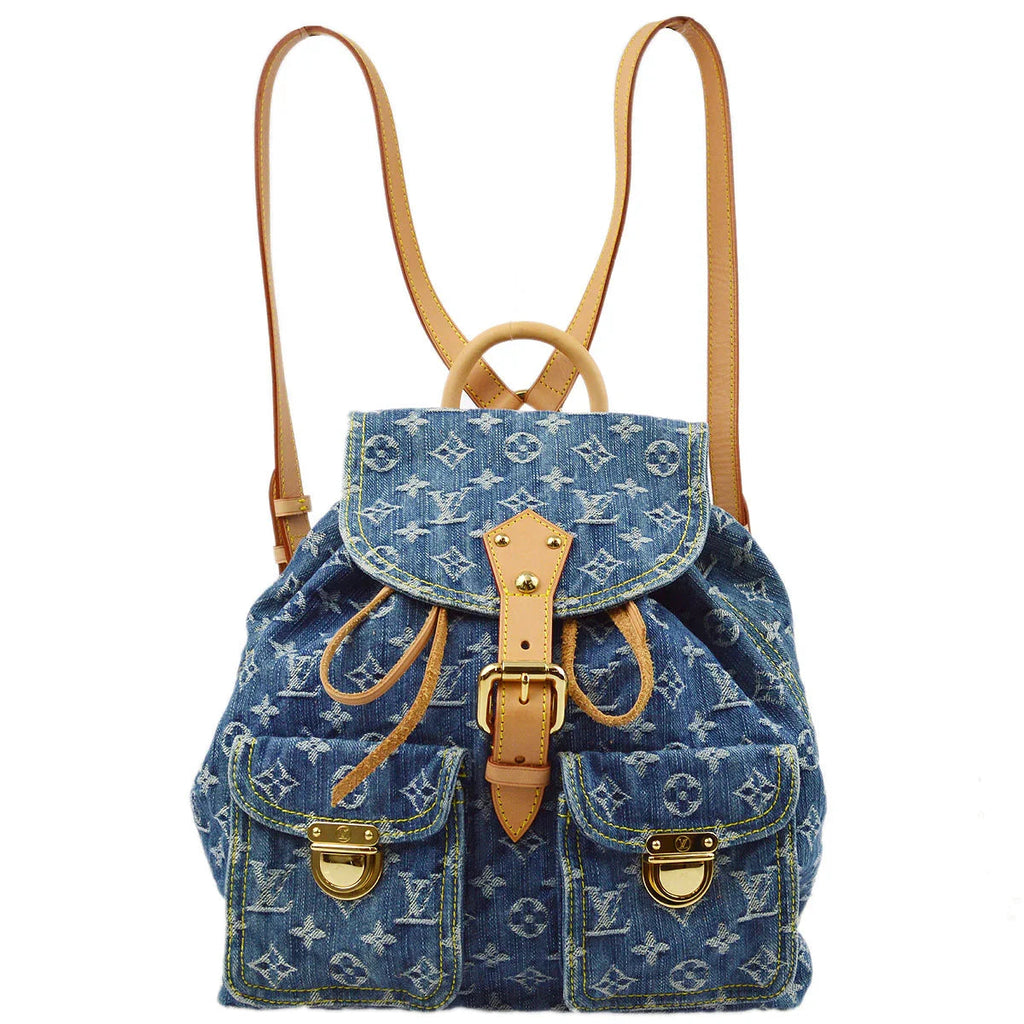 Louis Vuitton 2006 Blue Monogram Denim Sac a Dos GM Backpack M95056