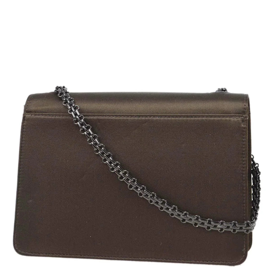 Chanel 1997-1999 Brown Satin Mademoiselle Lock Shoulder Bag