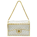 Chanel * Clear Cage Bag in Lucite with Beading, Gold Tone Frame and Chain Strap