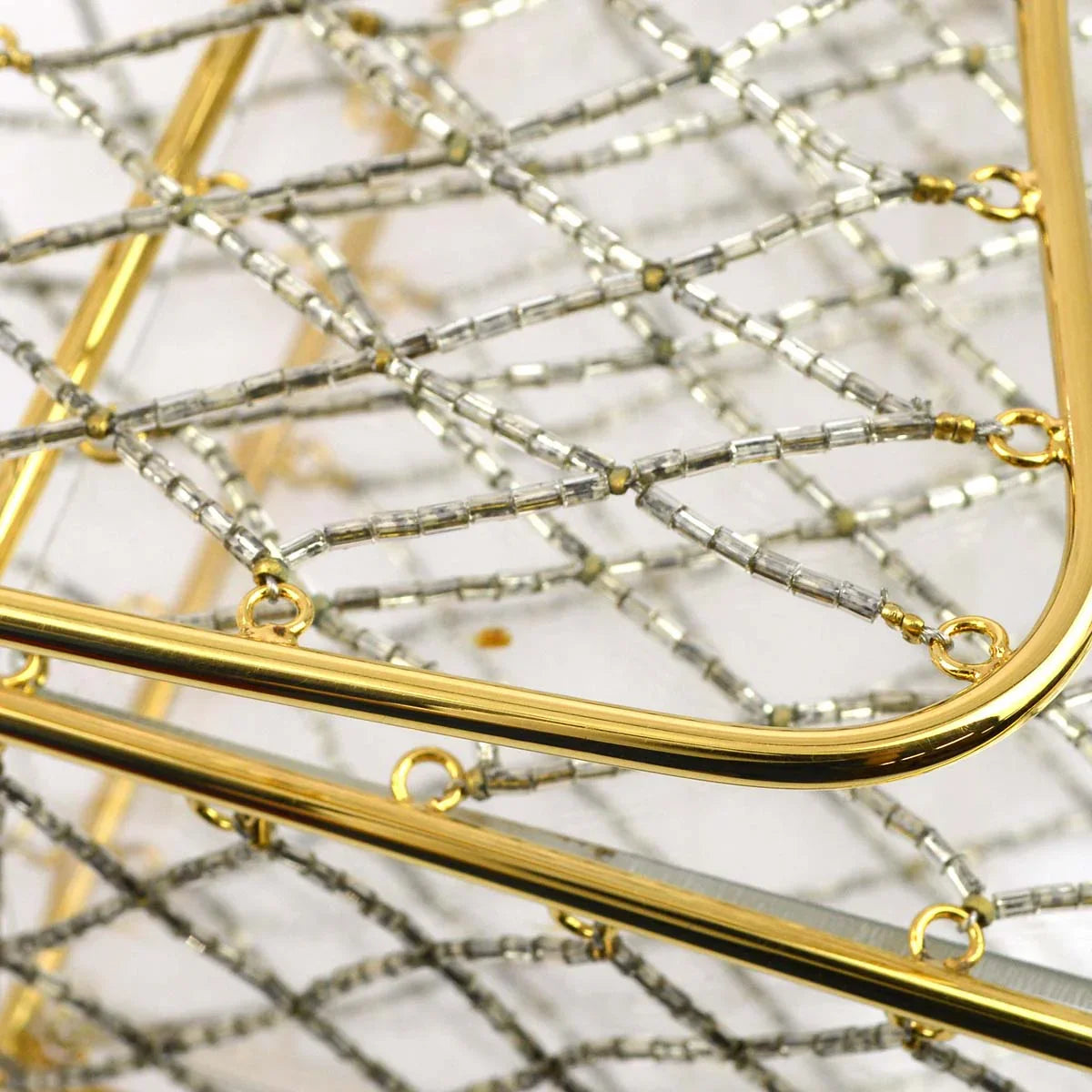 Chanel * Clear Cage Bag in Lucite with Beading, Gold Tone Frame and Chain Strap