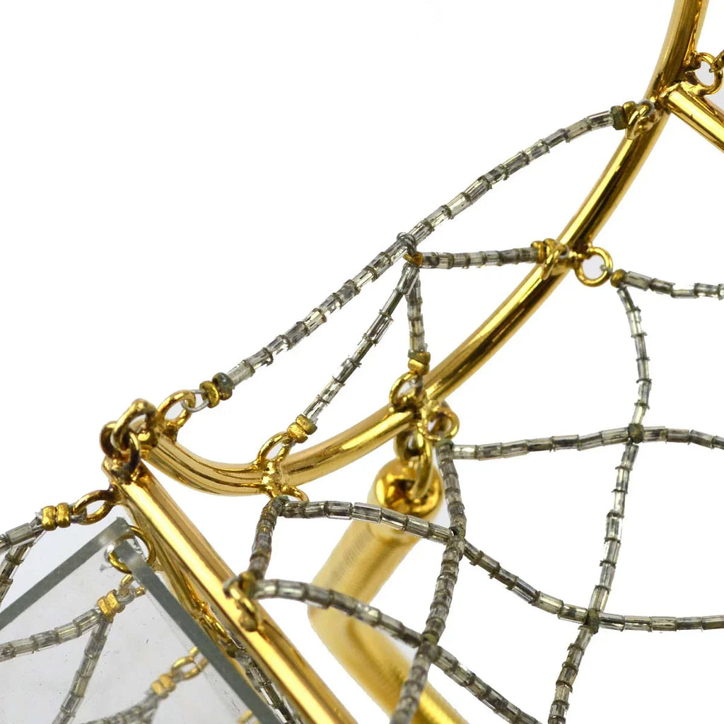 Chanel * Clear Cage Bag in Lucite with Beading, Gold Tone Frame and Chain Strap
