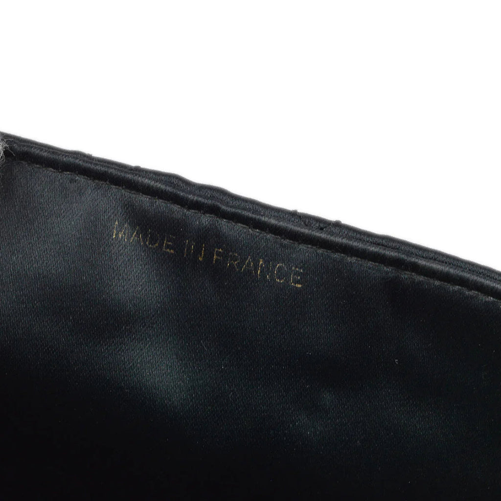 Chanel 1986-1988 Black Satin Mini Classic Square Flap Shoulder Bag 17