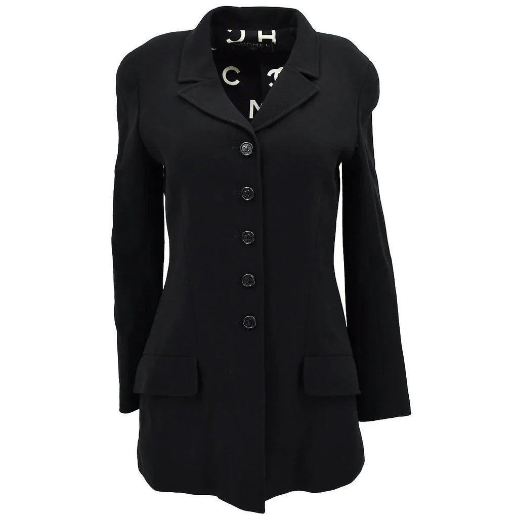 Chanel Single Breasted Jacket Black