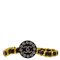 Chanel Gold Black Chain Belt Rhinestone 95P Small Good