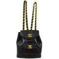 Chanel Black Lambskin Duma Backpack Small