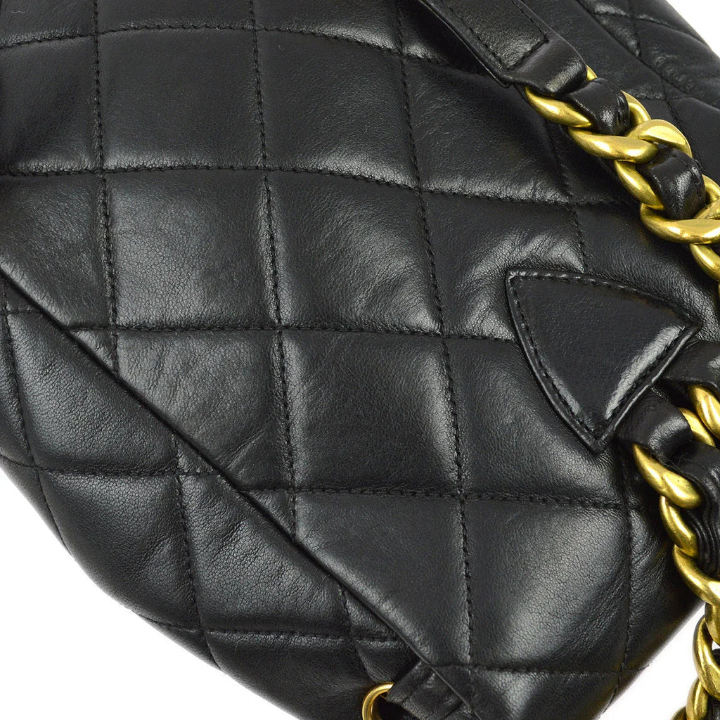Chanel Black Lambskin Duma Backpack Small
