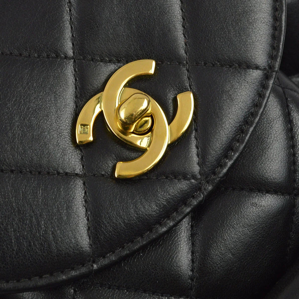 Chanel Black Lambskin Duma Backpack Small