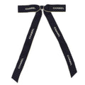 Chanel Bow Brooch Pin Navy
