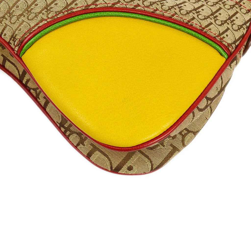 Christian Dior 2004 Rasta-Color Trotter Saddle Shoulder Bag